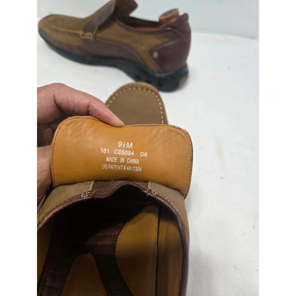 Cole Haan Mens Brown Leather Nubuck Slip On Loafers Moc Toe Shoes C05391